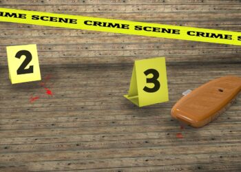 Tatort mit Markierungen