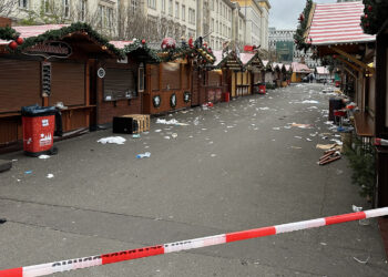 Weihnachtsmarkt Magdeburg am Tag nach dem Terroranschlag