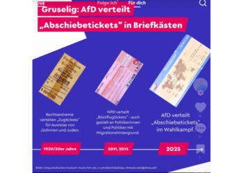 Abschiebetickets, Screenshots bezogen auf die ausländerfeindliche Hasskampagne der AfD, Quelle TikTok
