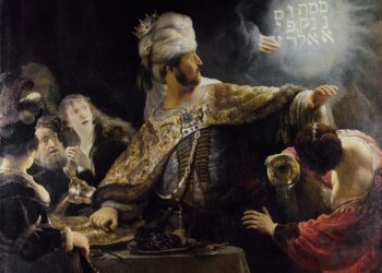 Belshazzar’s feast.*oil on canvas.*167,6 x 209,2 cm .*signed c.r.: Rembrand/F 163(.).*inscribed t.r.: Mene mene tekel upharsin