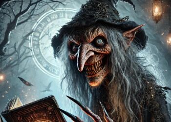 Hexe im Lügenland, Phantasiebild AI generiert, keine Ähnlichkeiten mit lebenden Personen beabsichtigt