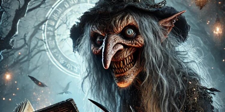 Hexe im Lügenland, Phantasiebild AI generiert, keine Ähnlichkeiten mit lebenden Personen beabsichtigt