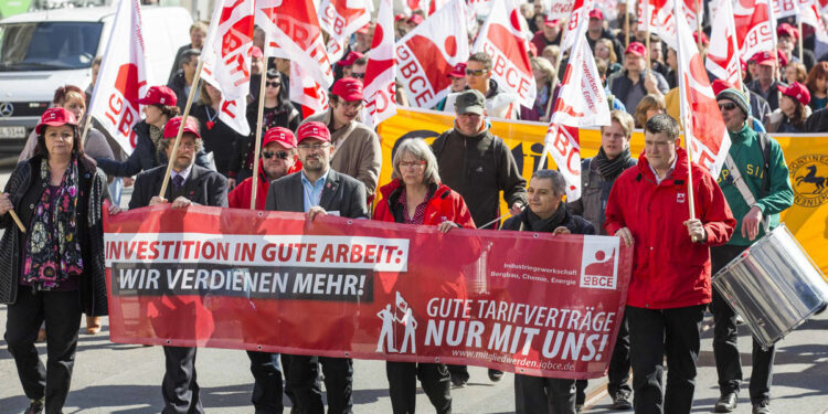 Demonstrationszug der IGBCE