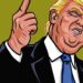 Illustation: Donald Trump mit erhobenem Zeigefinger