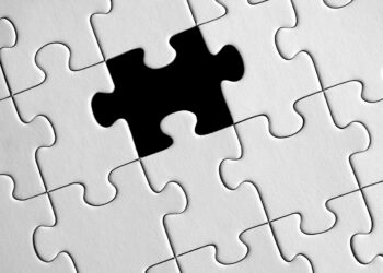 Puzzle mit einem fehlenden Teil