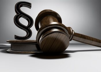 Gerichtshammer und Paragraphensymbol