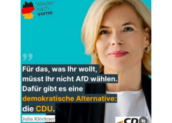 Screenshot Tik Tok mit Klöckner Zitat zur CDU und AfD