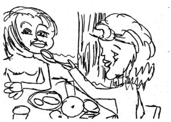 Bild: Wir sind Menschen – wir sollten einander füttern Künstlerin Sabine Kaemmel / https://www.sabine-kaemmel.de