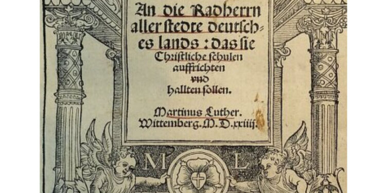 Titelblatt Luthers Aufruf "An die Radherrn"