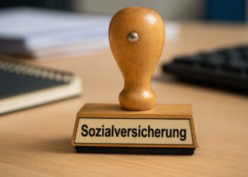 Behördenstempel mit der Aufschrift "Sozialversicherung", AI generiert