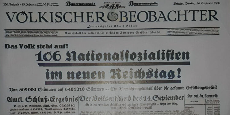 Titelbild des Völkischen Beobachters vom 30.9.1930