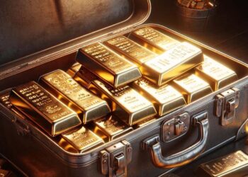 Koffer mit Goldbarren, AI gfeneriert