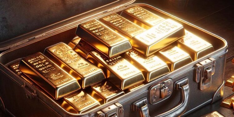 Koffer mit Goldbarren, AI gfeneriert