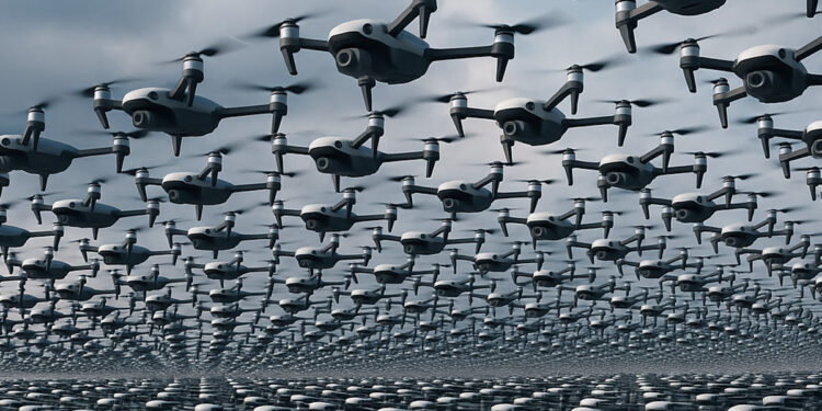 Drohnenschwarm, AI generiert