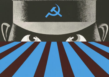 Ausschnitt aus altem CDU-Plakat "Alle Wege des Marxismus führen nach Moskau", jetzt in AfD-Farben