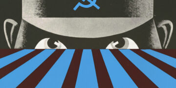 Ausschnitt aus altem CDU-Plakat "Alle Wege des Marxismus führen nach Moskau", jetzt in AfD-Farben