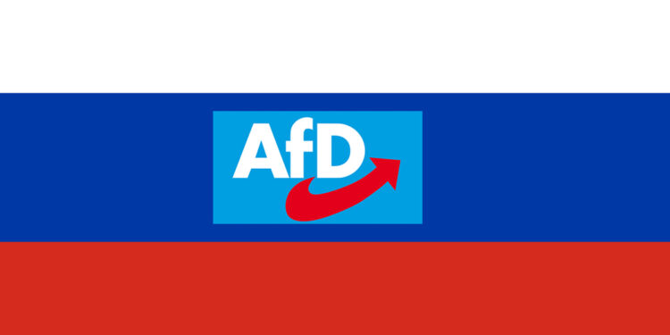 Russische Flagge mit AfD Logo