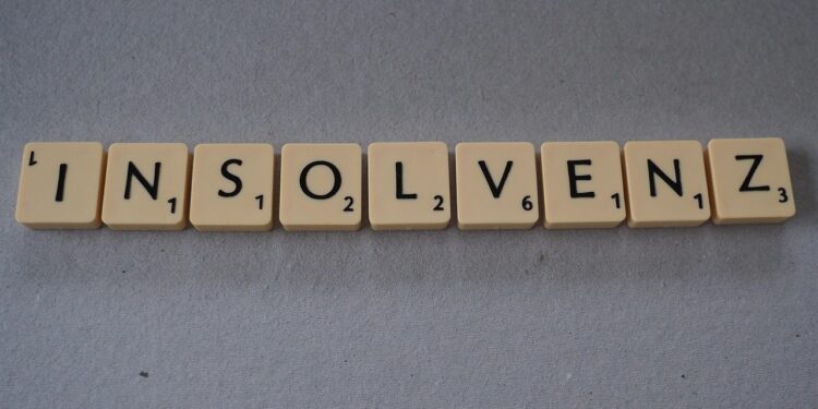 Scrabble-Würfel "insolvenz"