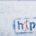 Graffiti "Hope" mit Friedenszeichen