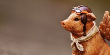 Glückschwein als Engel