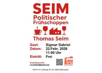Ankündigung "Seim Politischer Frühschoppen"