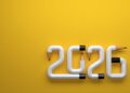 Die Jahreszal "2026" aus Bleistift