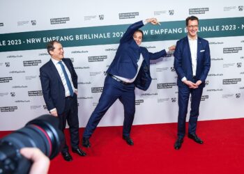 MArk speich, Nathanael Liminski und MP Hendrik Wüst