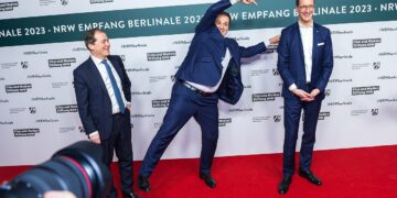 MArk speich, Nathanael Liminski und MP Hendrik Wüst