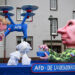 Mottowagen zur AfD beim Rosenmontagszug in Düsseldorf, 16.2.2026