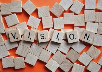 Scrabble mit dem Wort "Vision"