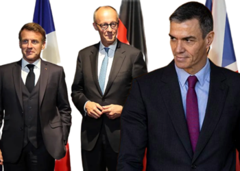 Sanchez, Merz und Macron, KI generiert