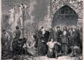 Historische Darstellung eines Gerichtsurteils der Inquisition