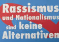 Aufkleber gegen Rassismus und Nationalismus. Gegen AfD