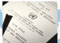 Ansicht des Vertrags der Flüchtlingskonvention vom 28.7.1951 vor Weltkarte