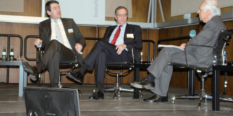 Jörg Schönenborn, Günter Bannas, Prof. Ernst Elitz (v.l.n.r.) Foto: Per Bergmann