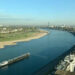 Luftaufnahme, Rhein im Sommer 2018